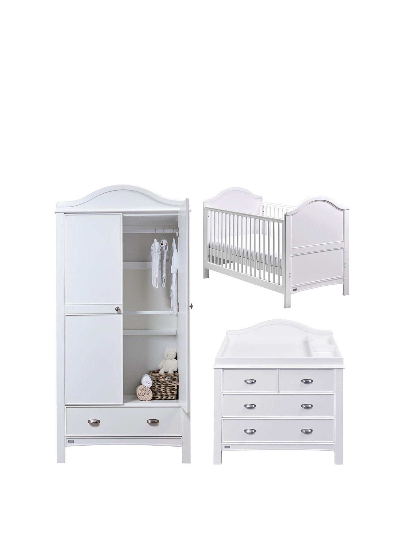 East Coast Toulouse Cot Bed Dresser And Wardrobe White