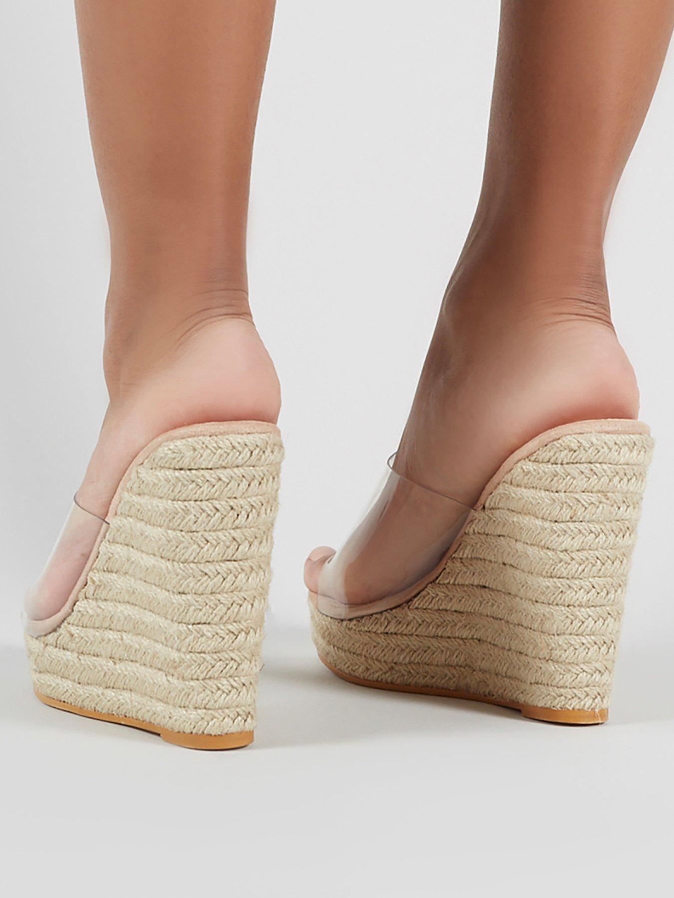 clear plastic wedge sandals