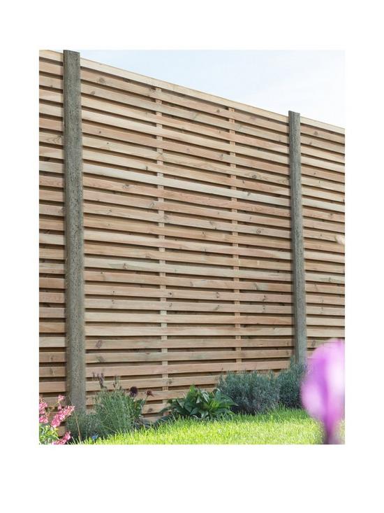 front image of forest-18m-x-18m-pressure-treated-double-slatted-fence-panel-pack-of-3