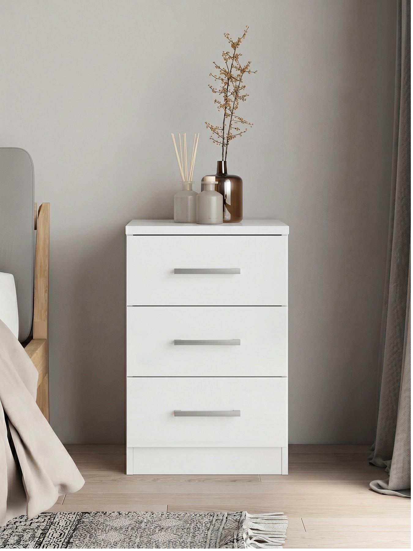 Image 2 of 7 of The Very Collection Prague Gloss 3 Drawer Bedside Chests (Set of 2)&nbsp;- FSC&reg; Certified