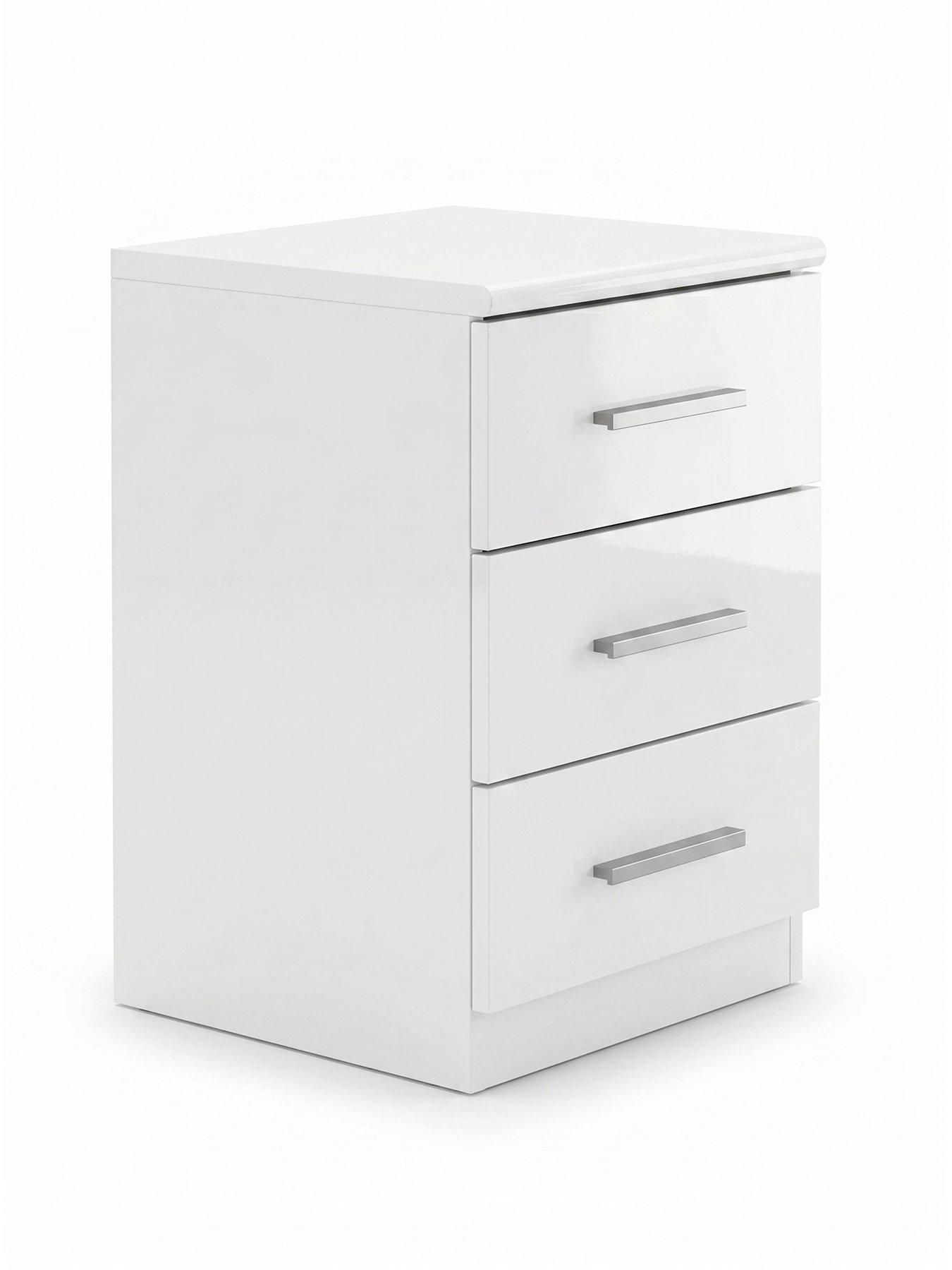 Image 3 of 7 of The Very Collection Prague Gloss 3 Drawer Bedside Chests (Set of 2)&nbsp;- FSC&reg; Certified