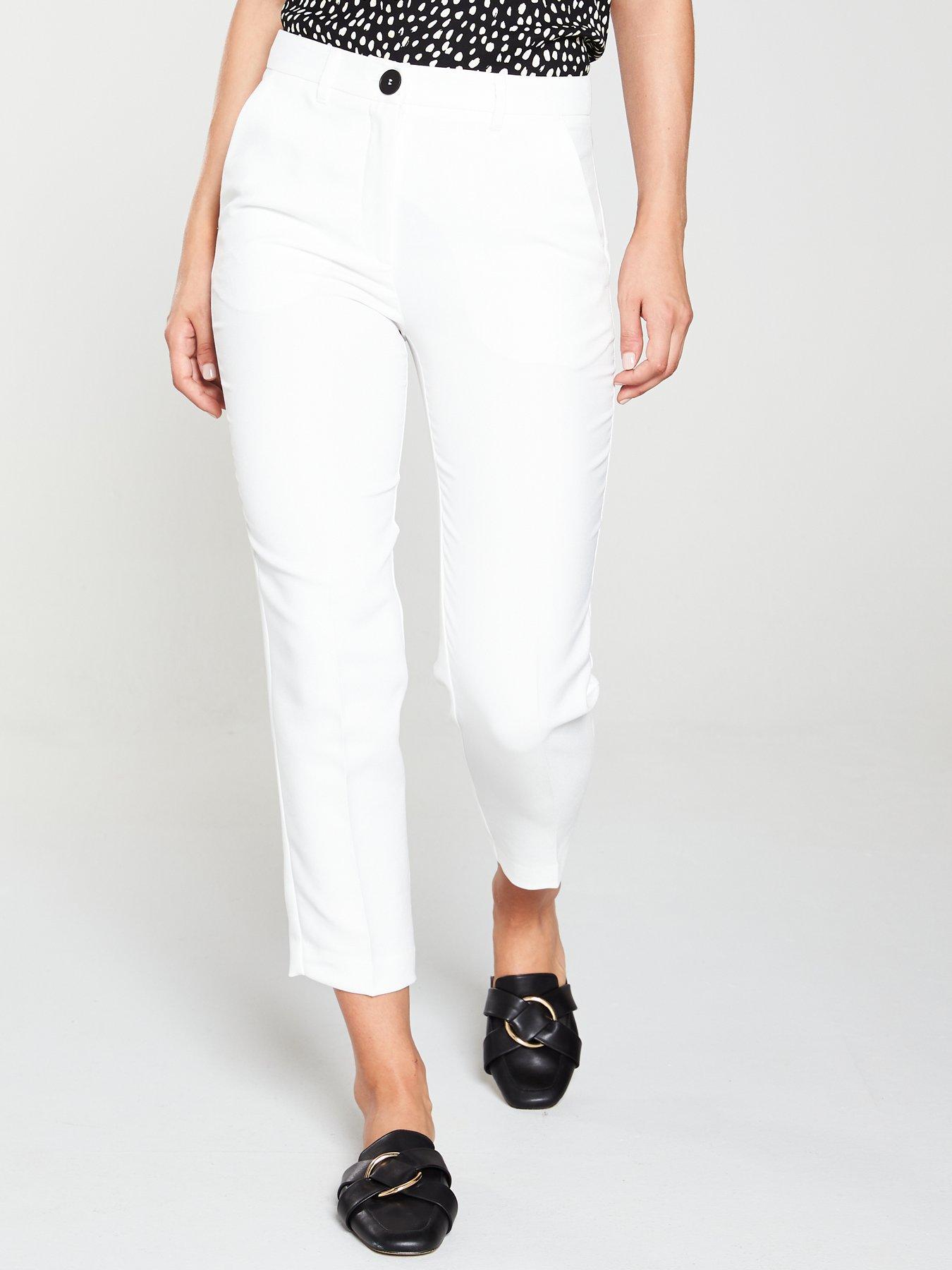 womens white cigarette trousers