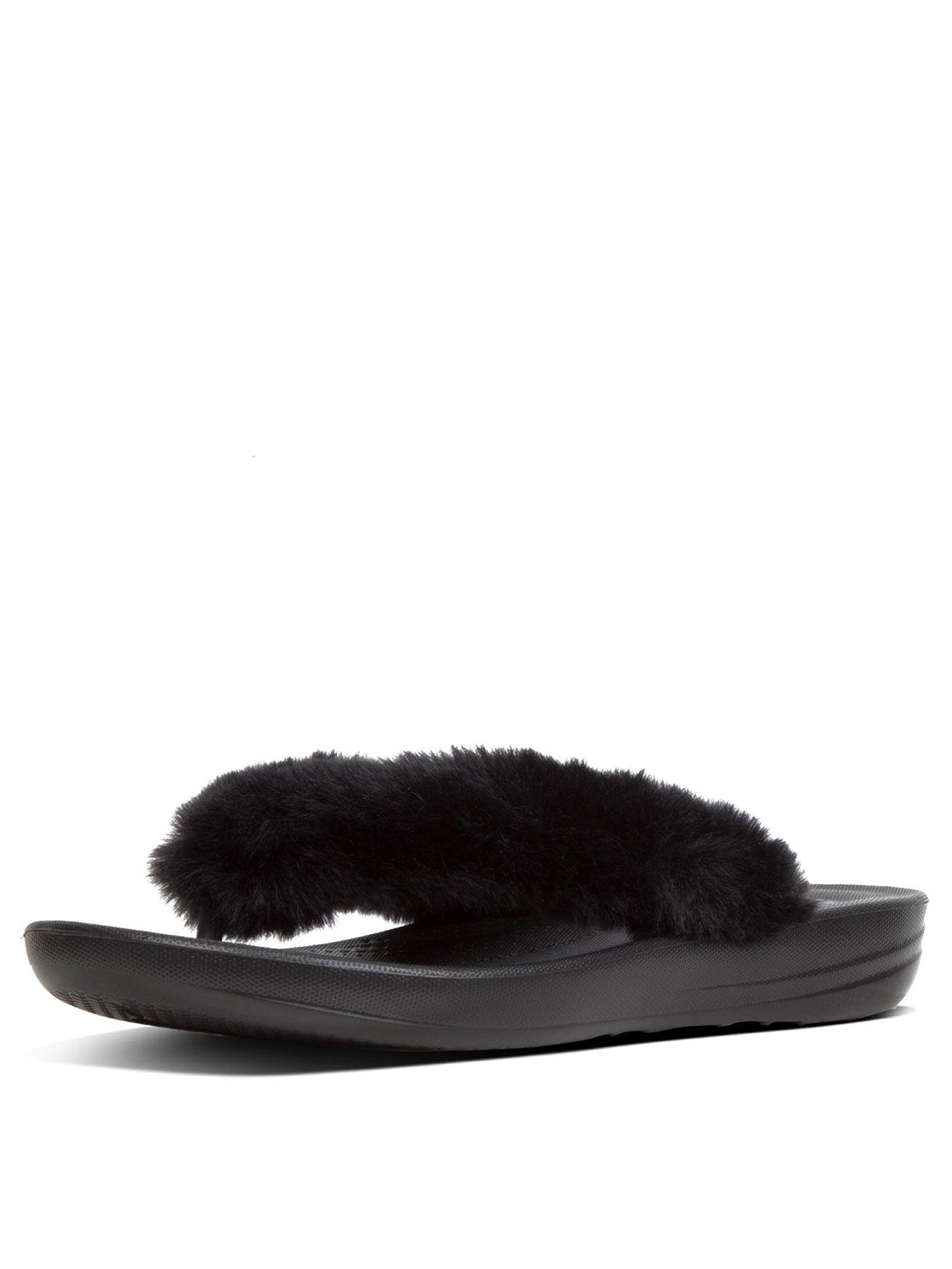 fluffy flip flop slippers