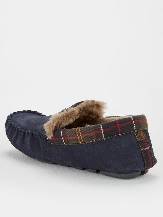 stillFront image of barbour-monty-slippers-navy-suede