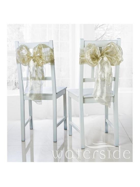 front image of waterside-pack-of-6-metallic-organza-christmas-chair-bows-ndash-gold