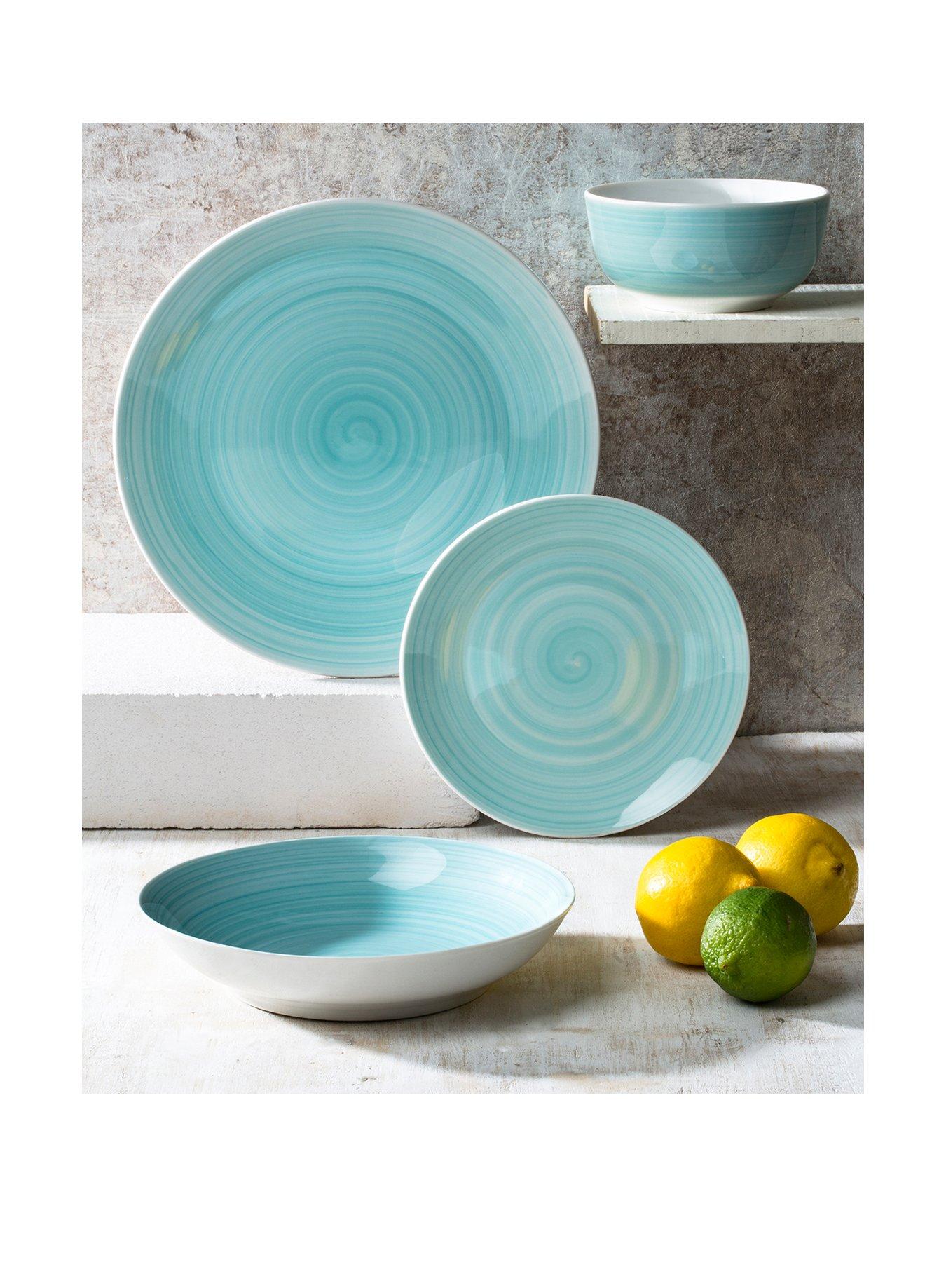 undefined Aqua Splash Spin Wash 16-Piece Dinner Set