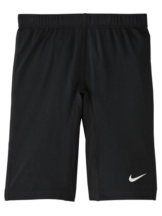 front image of nike-swim-poly-solid-jammer-shorts-black