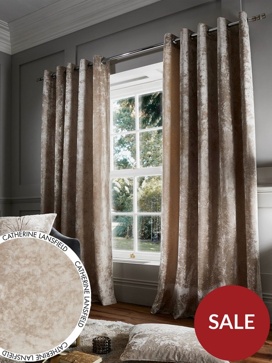 front image of catherine-lansfield-crushed-velvet-eyelet-linednbspcurtains