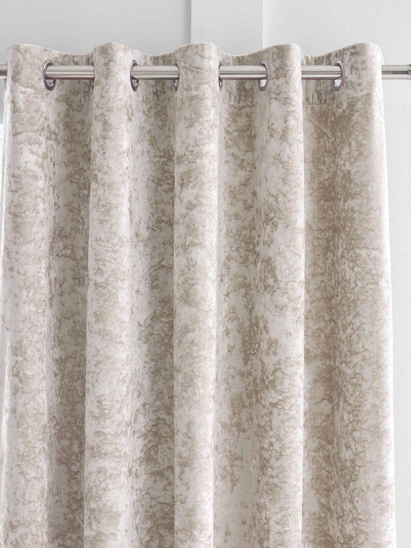 Image 2 of 3 of Catherine Lansfield Crushed Velvet Eyelet Lined&nbsp;Curtains