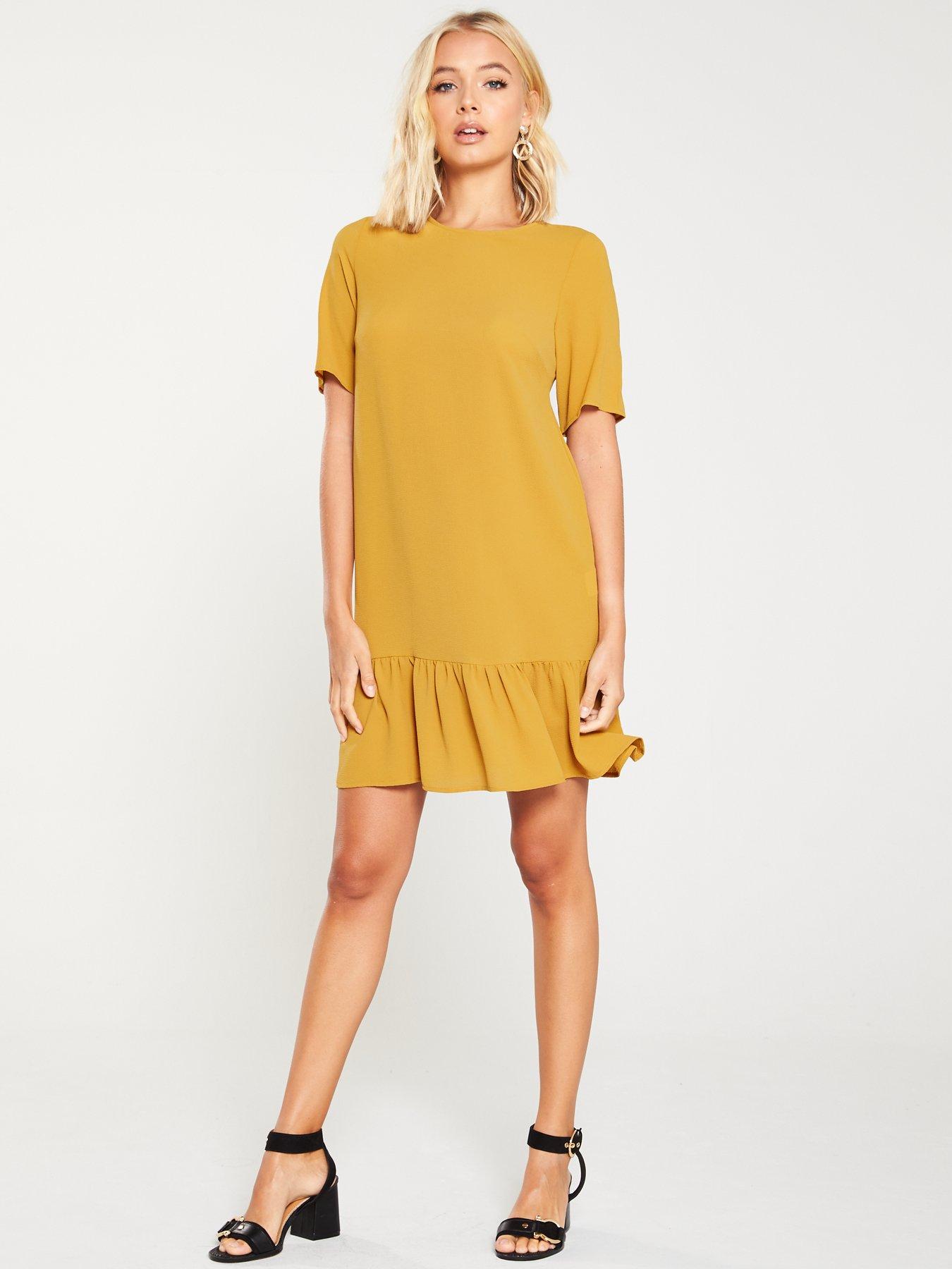 shift dress with frill hem