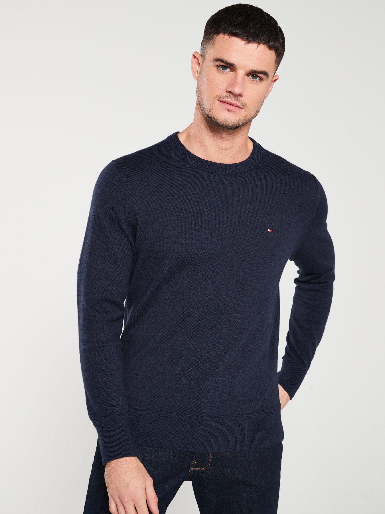 tommy hilfiger navy crew neck jumper