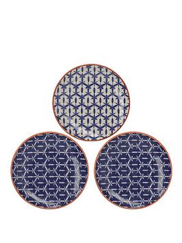 Creative Tops   Mikasa Drift Hand-Decorated Patterned Ceramic Side Plates &Ndash; Set Of 3