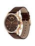  image of tommy-hilfiger-kane-brown-sunray-and-coronation-gold-detail-chronogrpah-dial-brown-leather-strap-mens-watch