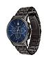  image of tommy-hilfiger-kyle-blue-sunray-chronograph-dial-black-ip-stainless-steel-bracelet-mens-watch