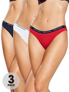 Tommy Hilfiger Tommy Hilfiger 3 Pack Logo Tape Knicker - Red/White/Navy Picture