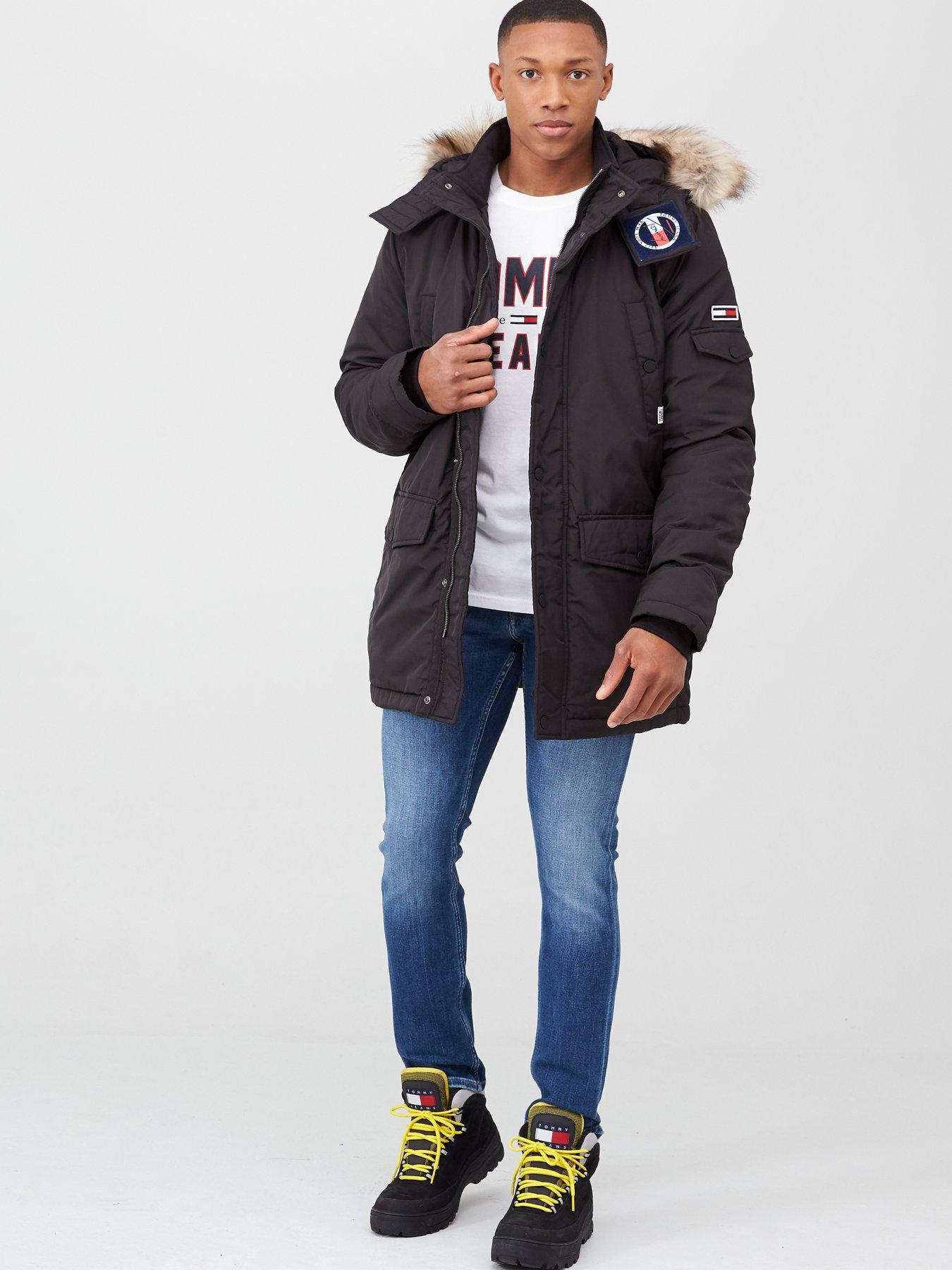 tommy jeans technical parka black