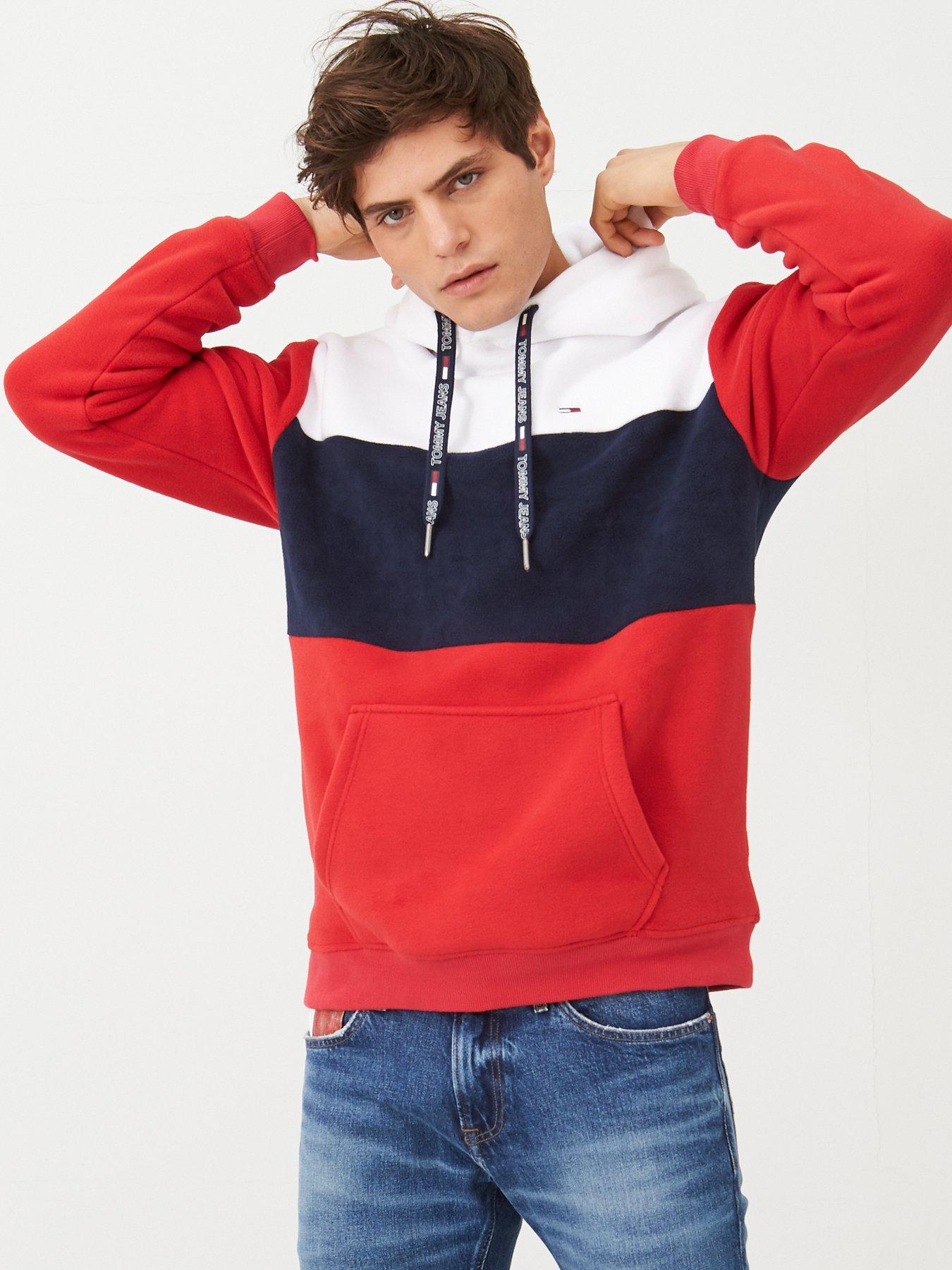 red white blue hoodie mens