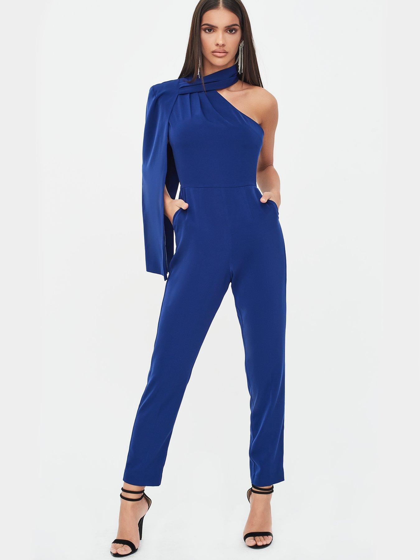 lavish alice white cape jumpsuit