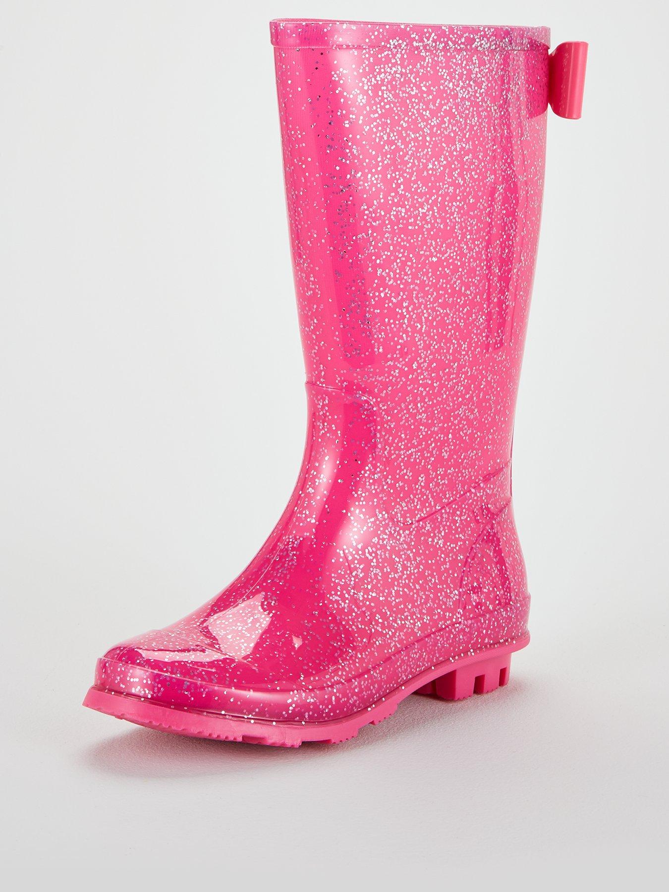 pink glitter wellies womens