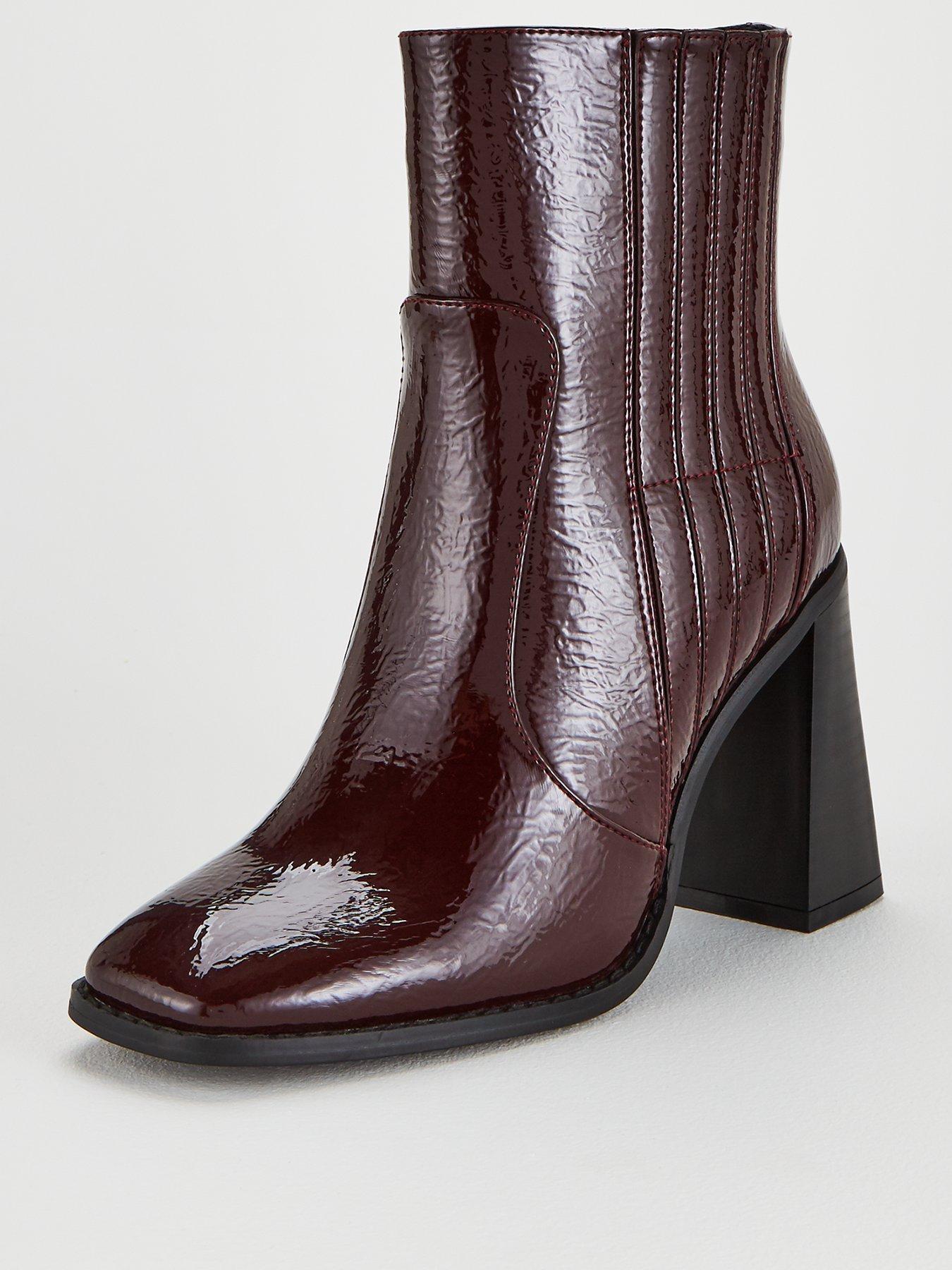 wide fit burgundy heels