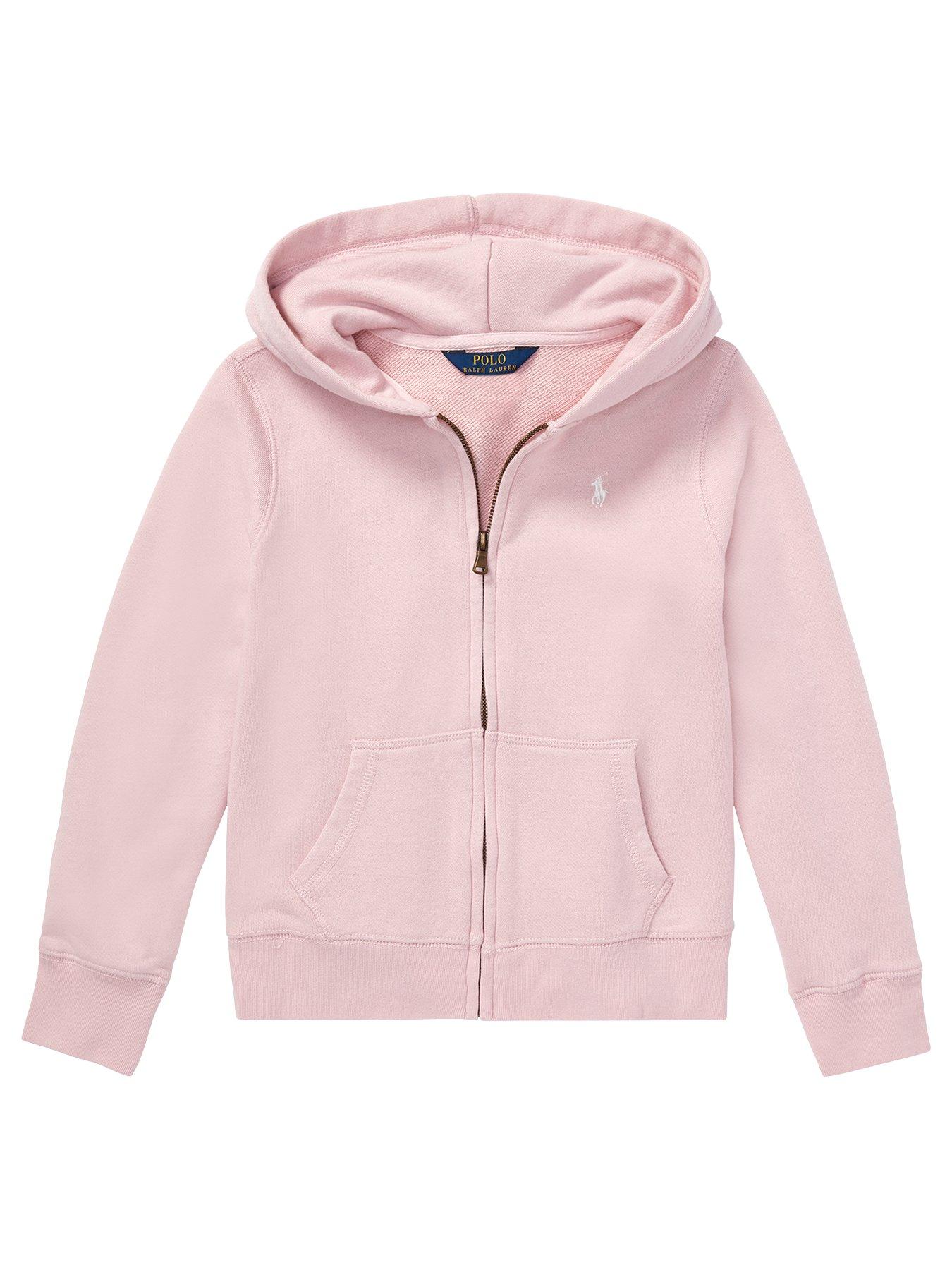 girls pink zip up hoodie