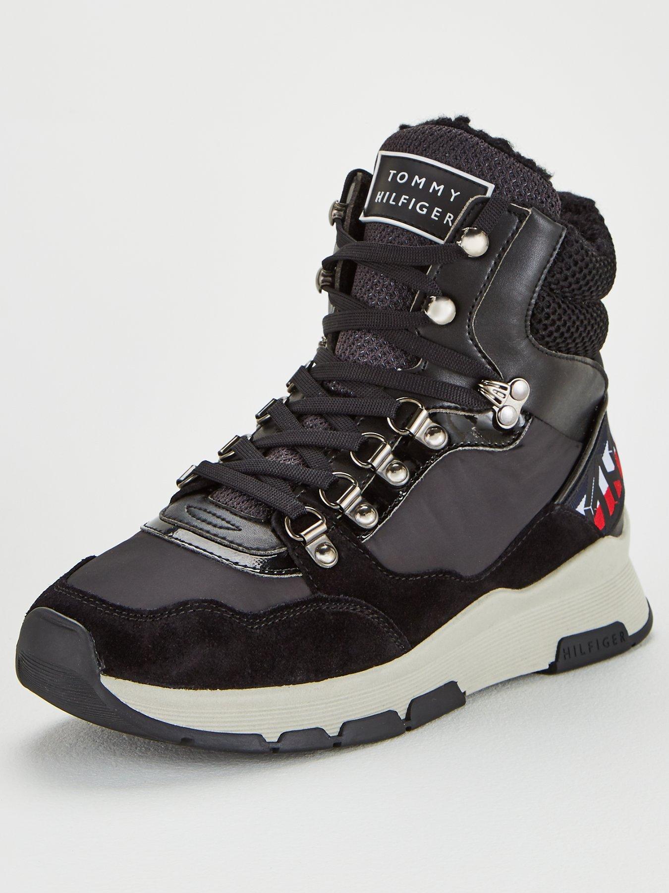 tommy hilfiger patent boots