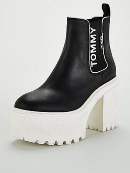 Tommy Jeans Tommy Jeans Chelsea Cleated Heeled Boots - Black Picture