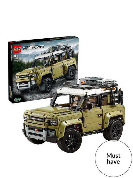 front image of lego-technic-42110-land-rover-defender-4x4-car-model