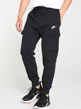 Nike Sportswear Club Fleece Cargo Joggers - Black | littlewoods.com