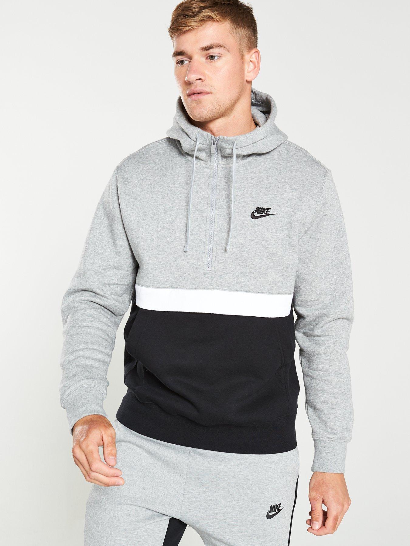 nike club fleece half zip hoodie