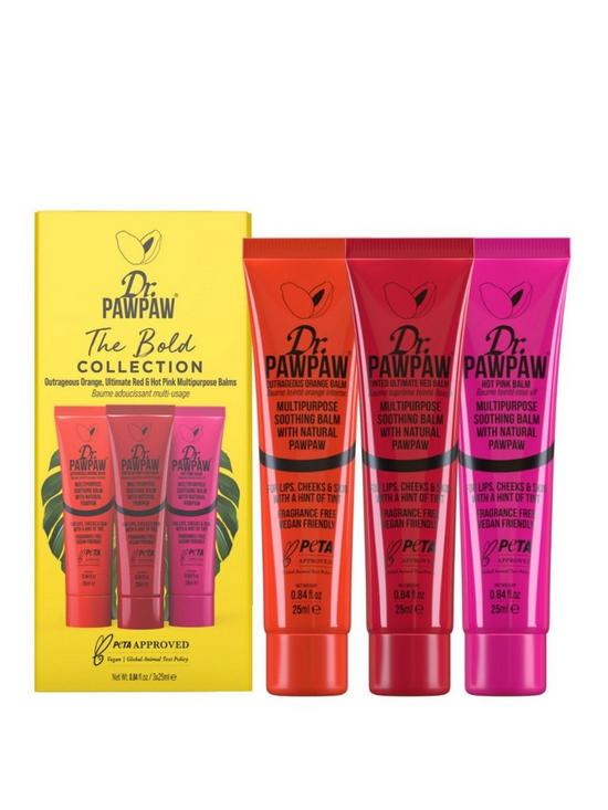 front image of dr-paw-paw-the-bold-collection-multipurpose-balm-trio