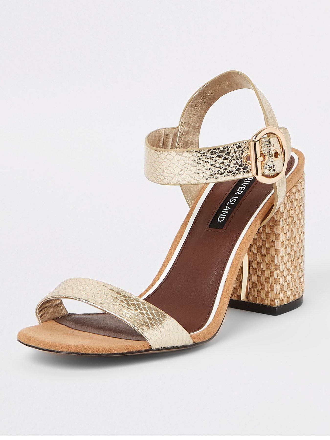 river island gold sandals