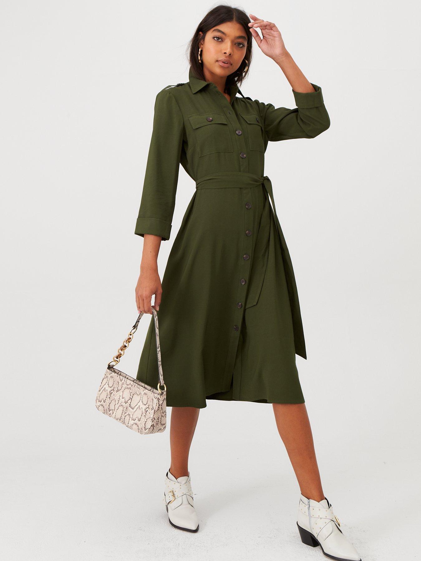 warehouse utility shirt dress