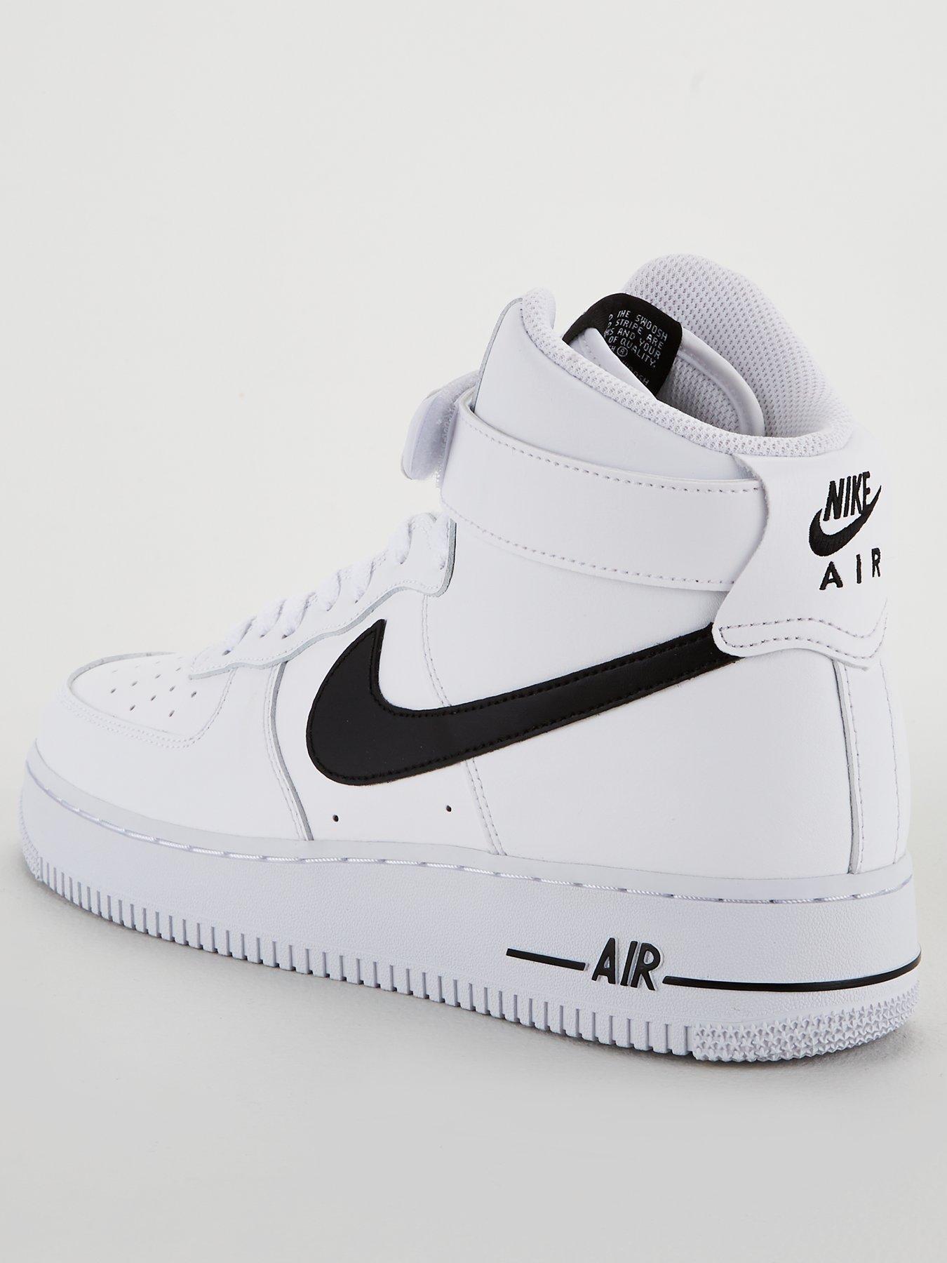 black and white air force ones high