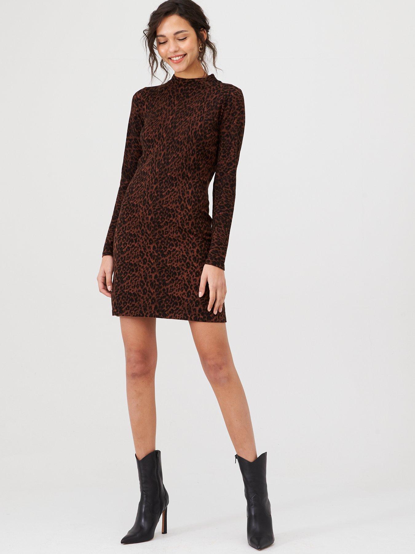 warehouse dresses animal print