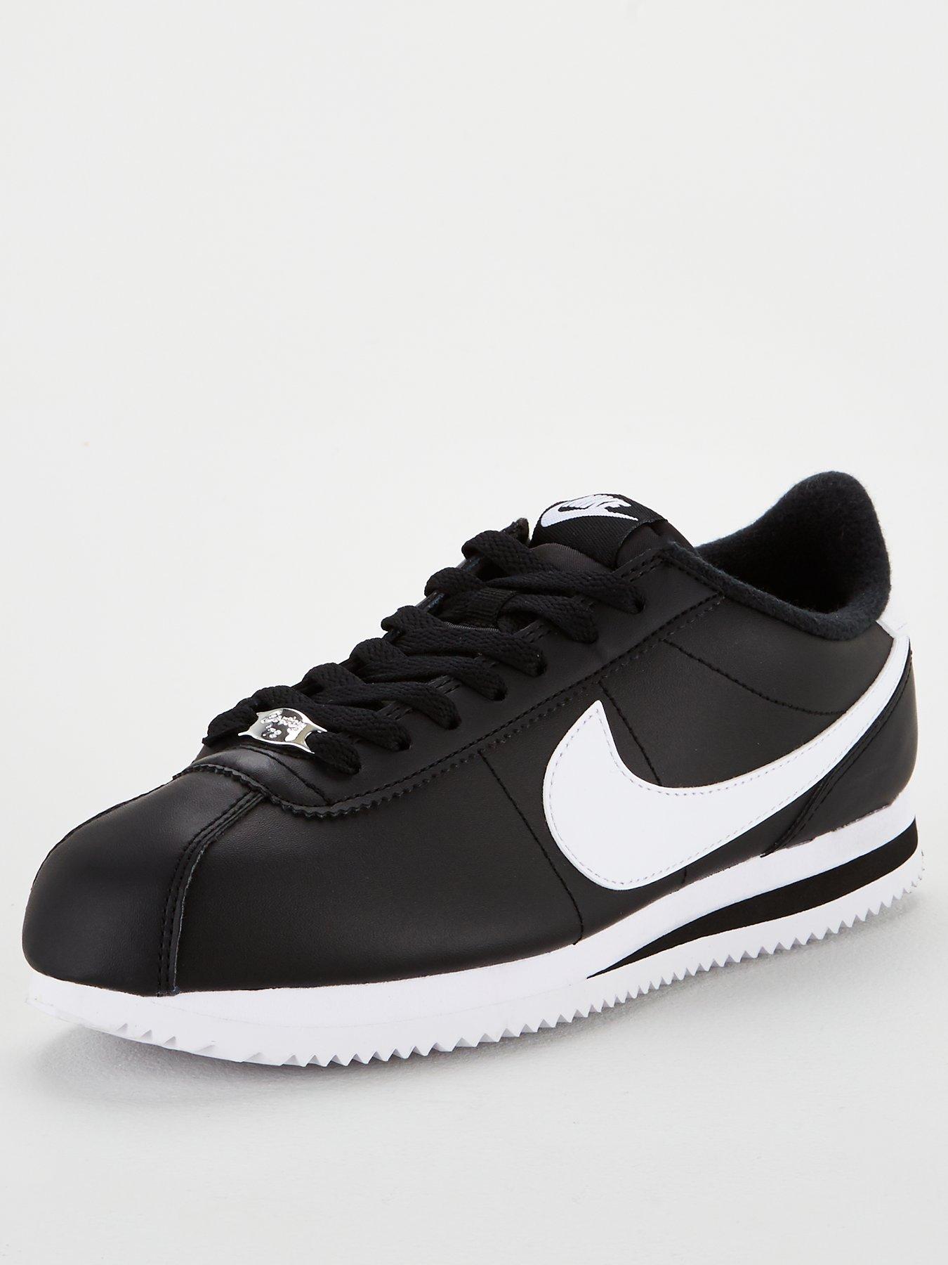 black leather nike cortez mens
