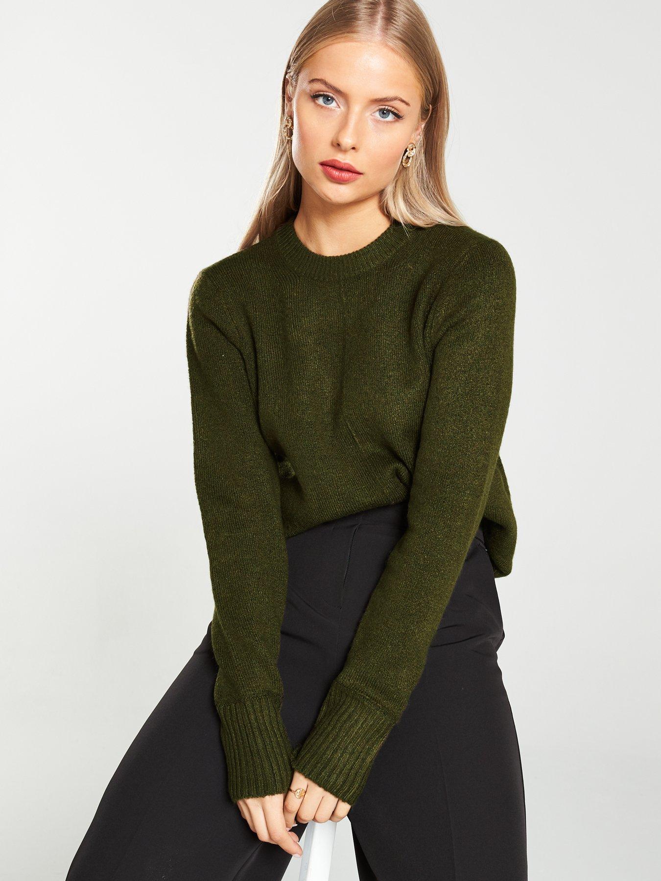 khaki crew neck jumper