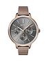 image of boss-grey-sunray-crystal-set-multi-dial-rose-gold-stainless-steel-mesh-strap-ladies-watch