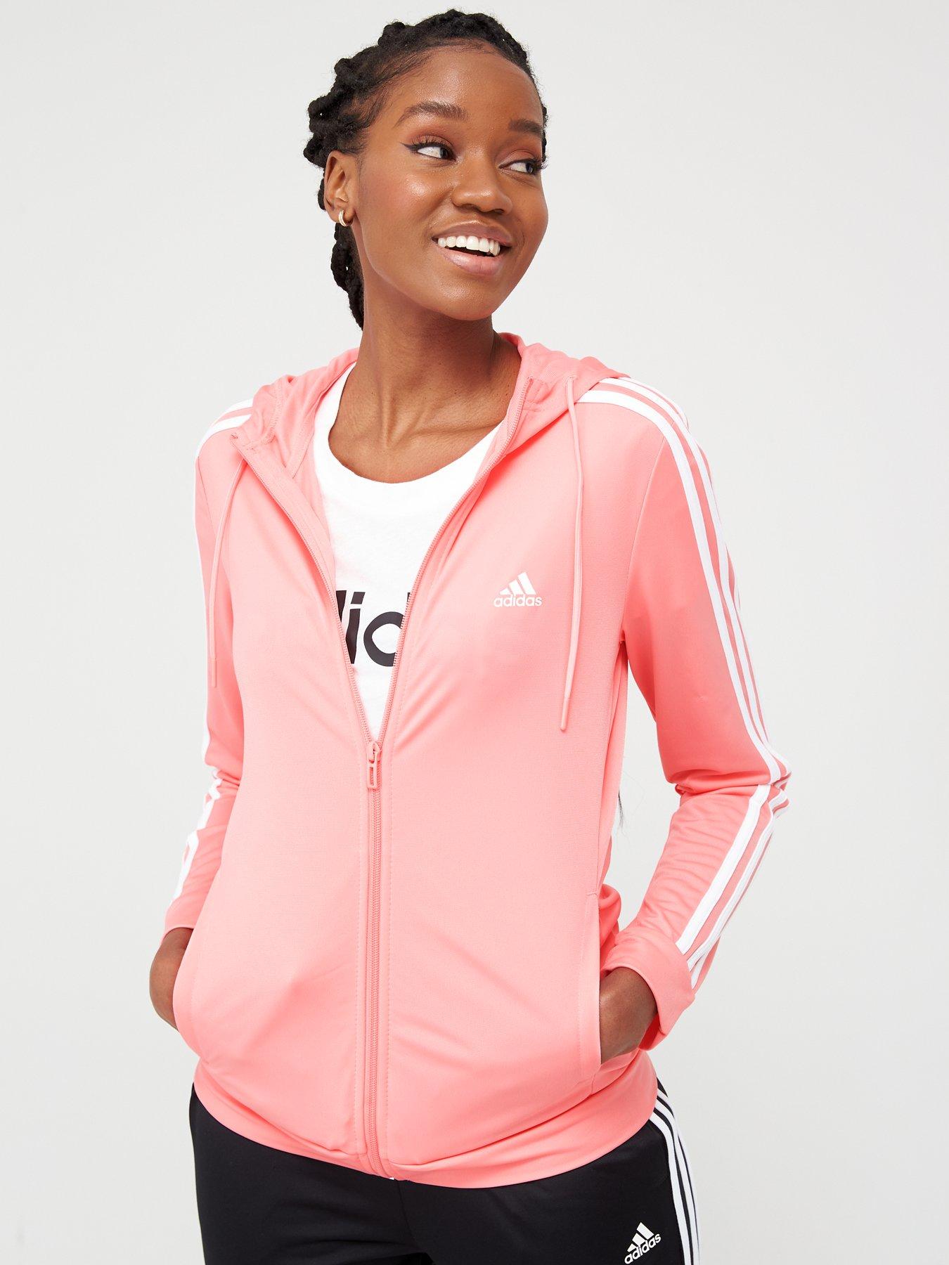 adidas pink and grey tracksuit