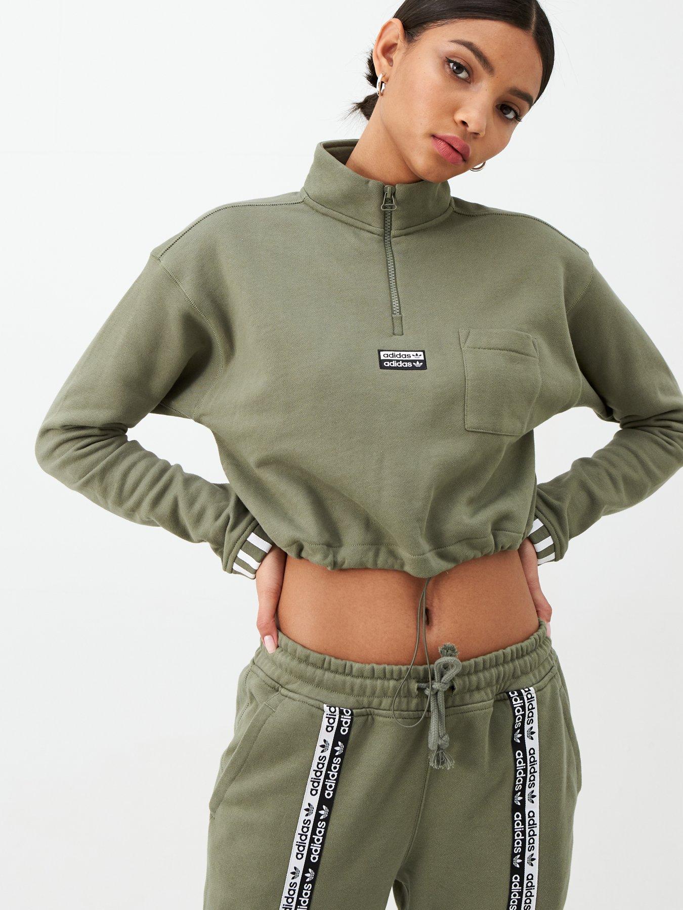 khaki green adidas hoodie womens