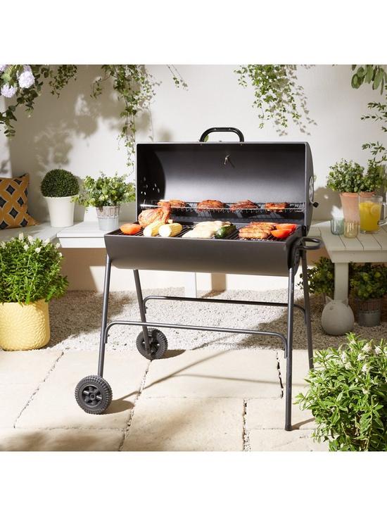 stillFront image of oil-drum-barbecue-bbq-with-cover