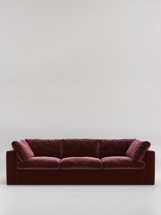 front image of swoon-seattle-fabric-3-seater-sofa