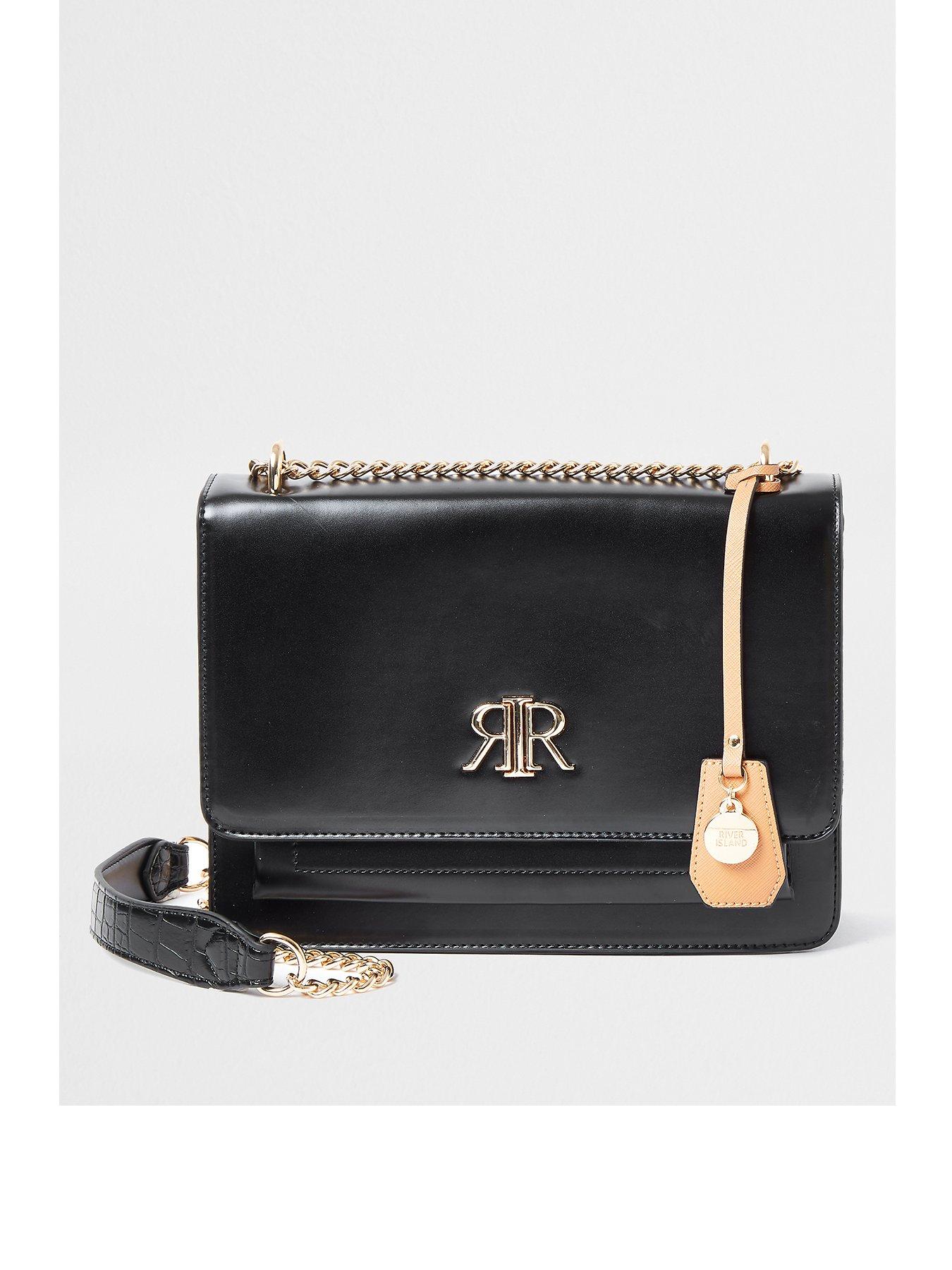 river island shoulder bag black