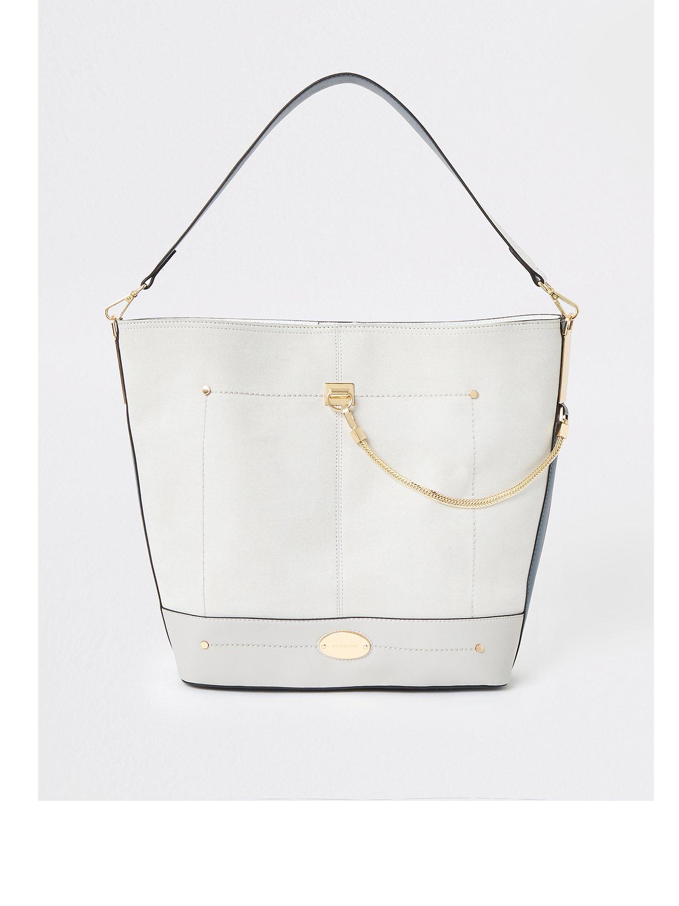 river island black chain slouch bag