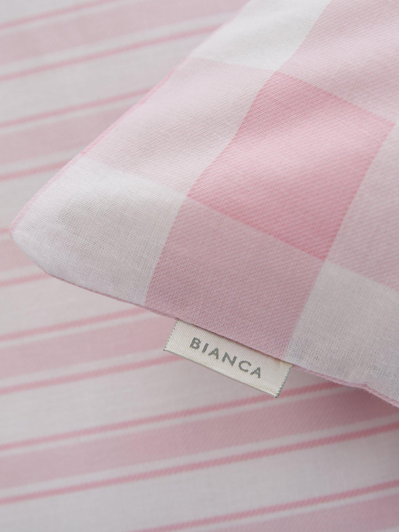 Bianca Fine Linens Pink Check 100% Cotton Fitted Sheet