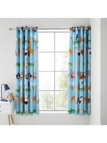 Catherine Lansfield Canterbury Blackout Curtains 66x72 Inch Blue