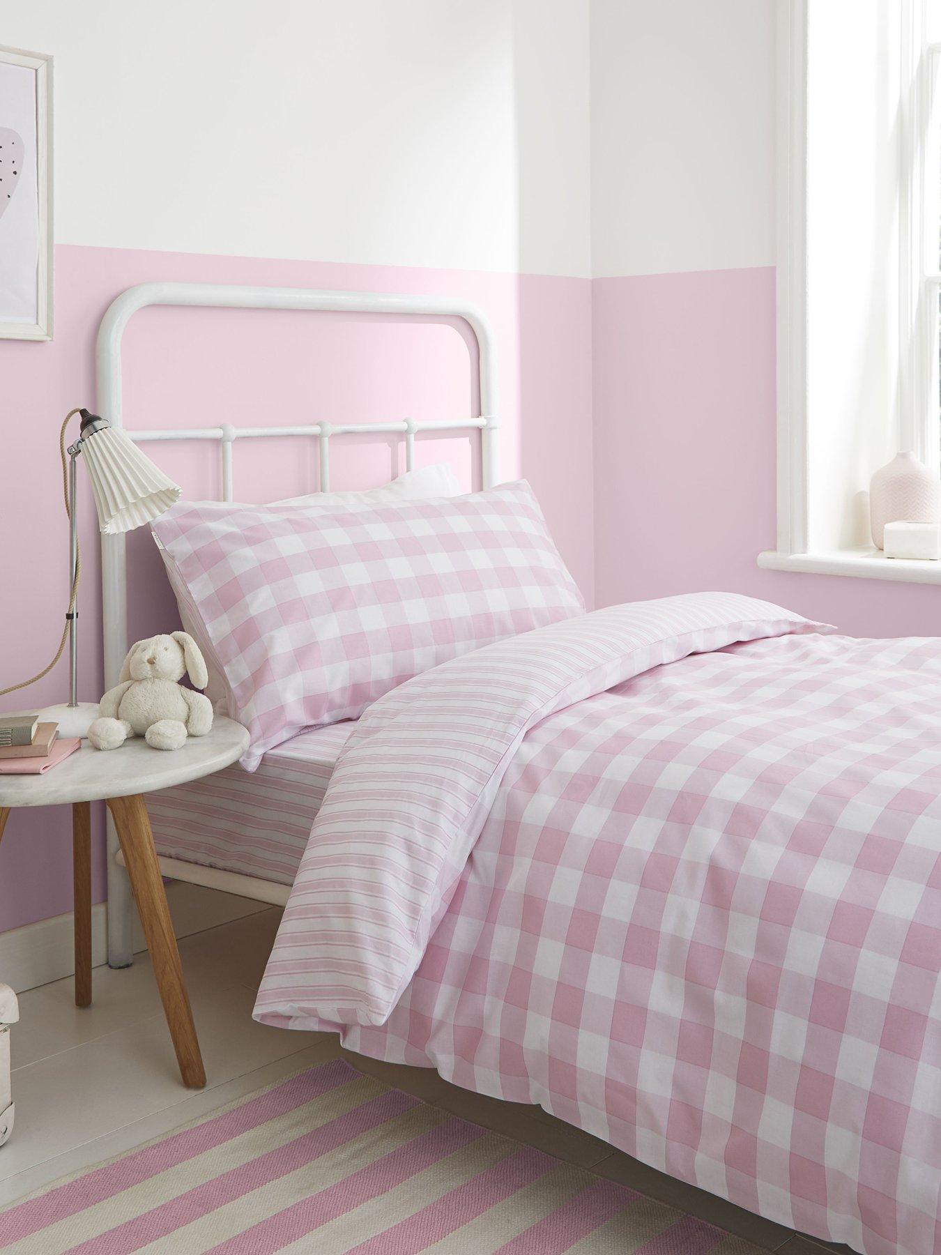 bianca-pink-check-100-cotton-duvet-set