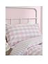 image of bianca-fine-linens-check-and-stripe-cotton-duvet-cover-set-pink