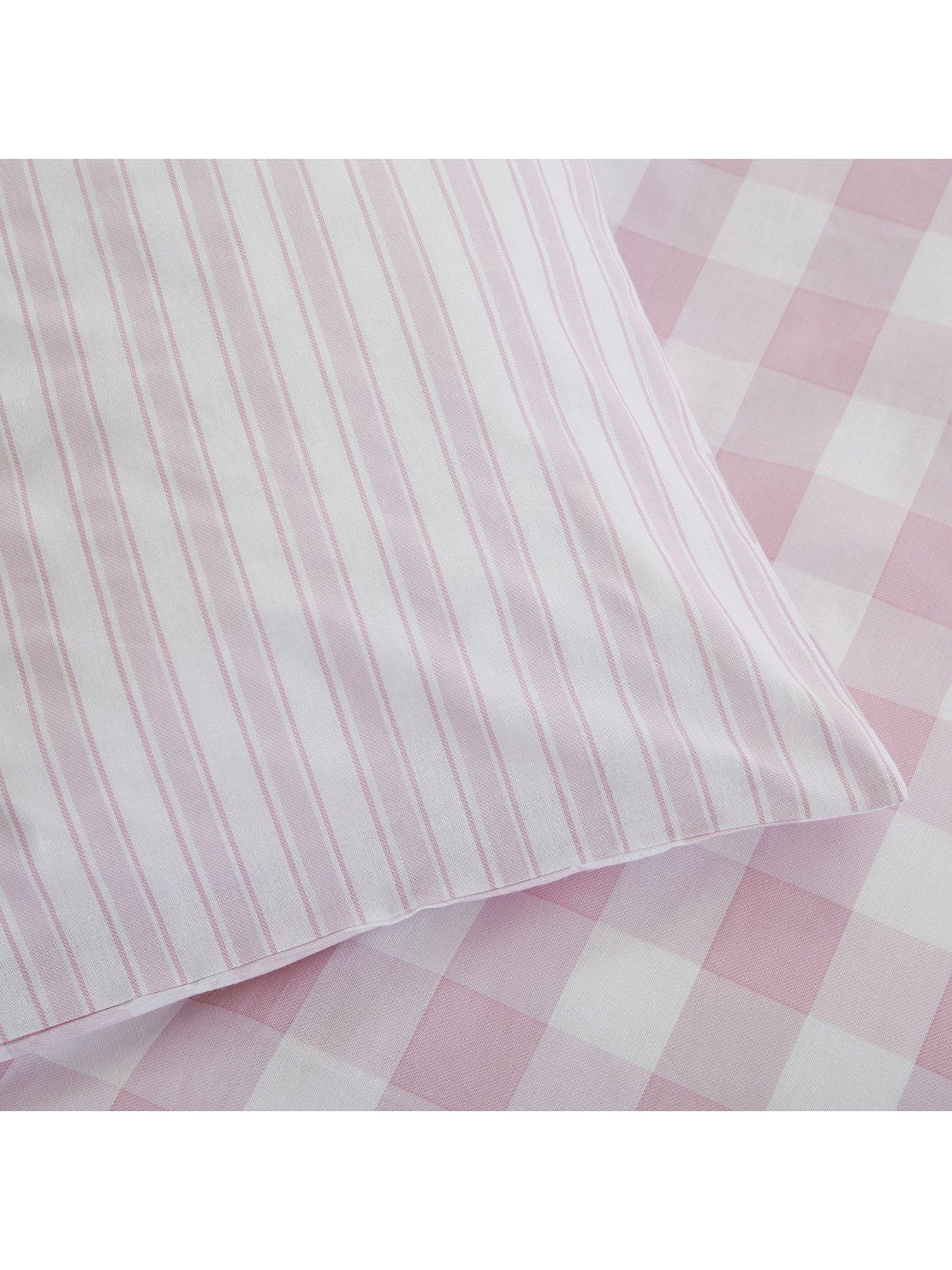 Image 4 of 5 of Bianca Fine Linens Pink Check 100% Cotton Duvet Set