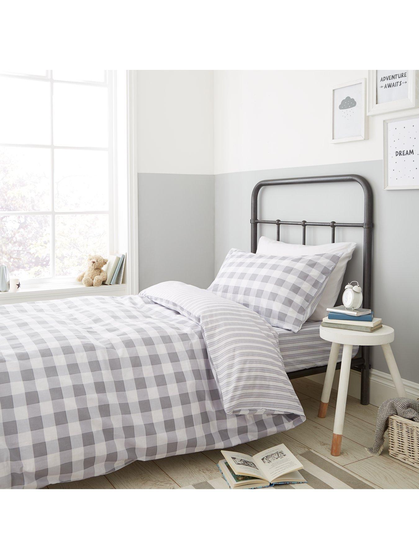 Image 1 of 6 of Bianca Grey Stripe 100% Cotton Duvet Set